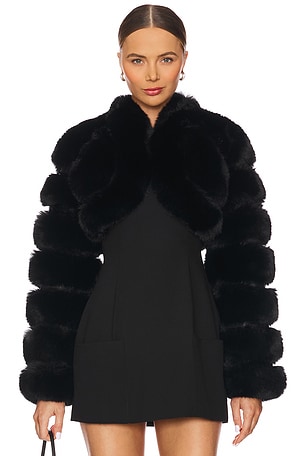 VESTE COURTE FAUX FOX FUR Adrienne Landau