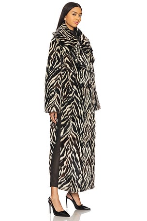 Adrienne Landau The Victoria Coat in Black,White