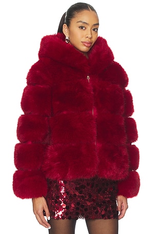 Adrienne Landau Landau Hoodie in Red