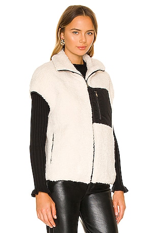 Adrienne Landau Faux Lamb Vest in Cream