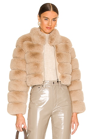 Faux Fox Fur JacketAdrienne Landau$345