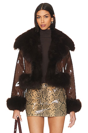 Faux Leather & Fur Jacket Adrienne Landau