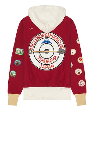Advisory Board Crystals Rose Patch Gardener Hooded Sweatshirt in Red