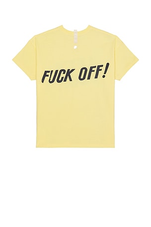 Advisory Board Crystals Let's Fuck Short Sleeve Tee in Yellow