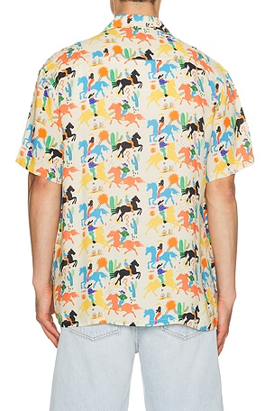 Arrels Barcelona Cowboy x Simmon Said Camp Collar Shirt in Eco White in White. Size L. Also