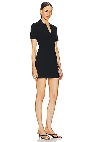 AEXAE Technical Polo Mini Dress in Black