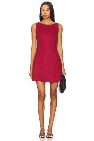 x REVOLVE Boat Neck Low Back Mini Dress AEXAE