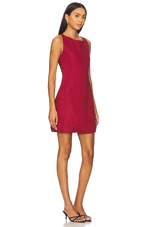 AEXAE x REVOLVE Boat Neck Low Back Mini Dress in Burgundy