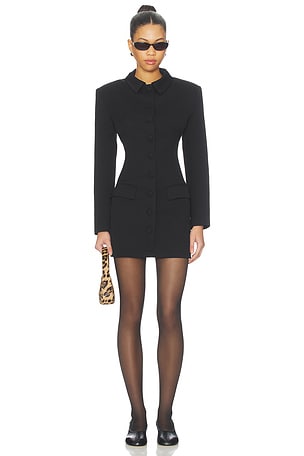 Wool Contoured Collar Mini Dress AEXAE