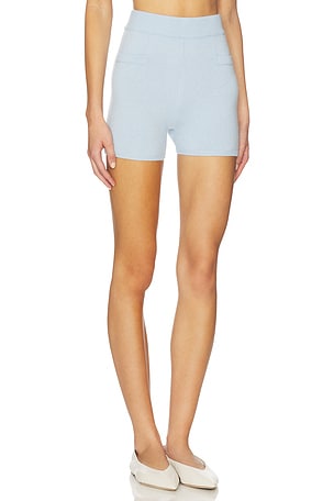 AEXAE Cashmere Pocket Knit Short in Baby Blue