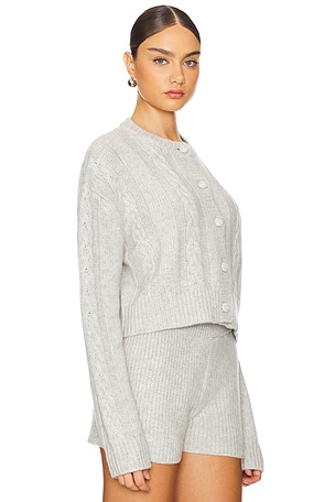 AEXAE Cashmere Cable Knit Jumper in Light Grey