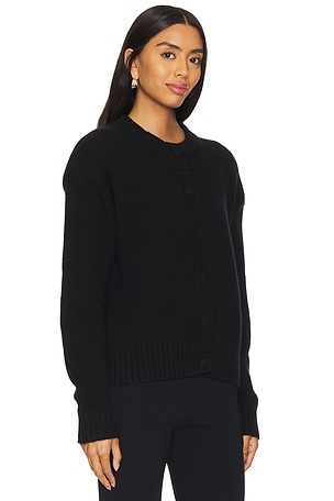 AEXAE Cashmere Padded Cardigan in Black