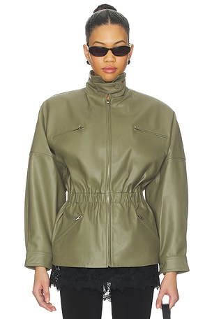 Leather Cinched Mid Jacket AEXAE