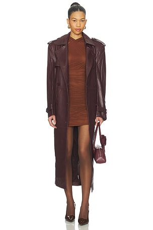 x REVOLVE Leather Suede Trench Coat AEXAE