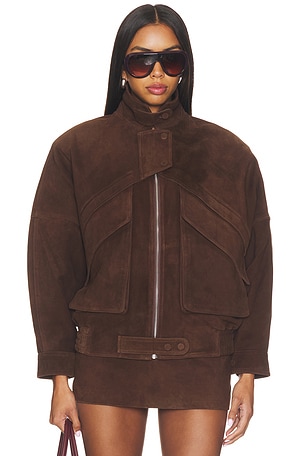 Lamb Leather Suede Aviator Jacket AEXAE