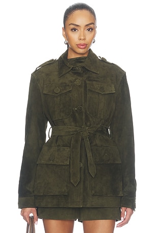 Lamb Leather Suede Mid Jacket AEXAE