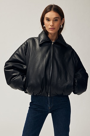 Leather Bomber Jacket AEXAE