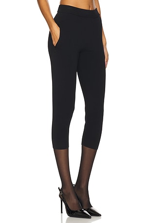 AEXAE Technical Knit Stretch Capri in Black