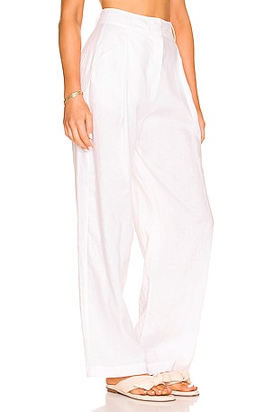 AEXAE Linen Trousers in White