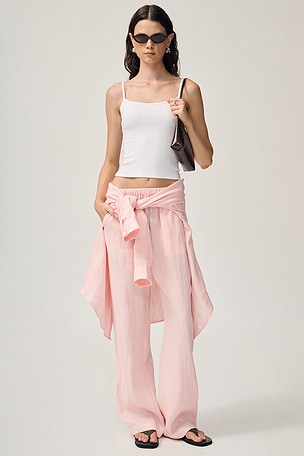 PANTALÓN DE LINO DE TALLE BAJO AEXAE