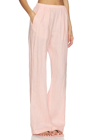 AEXAE Linen Low Waist Day Pant in Pink