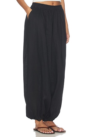 AEXAE PANTALON LenEN PALAZZO en Noir