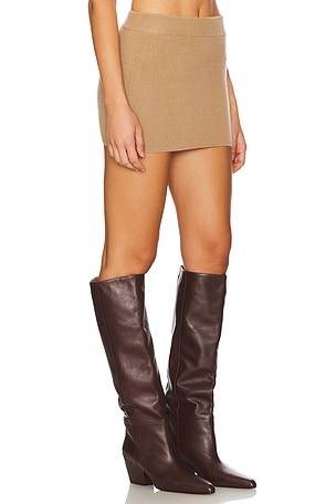 AEXAE Cashmere Mini Skirt in Tan