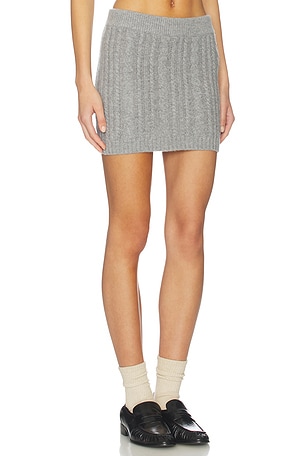 AEXAE Cashmere Cable Mini Skirt in Grey