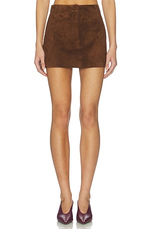 x REVOLVE Leather Suede Mini Skirt AEXAE