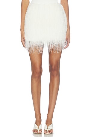 Polyester Fringe Mini Skirt AEXAE