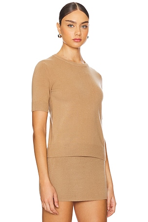 AEXAE Cashmere T-shirt in Tan