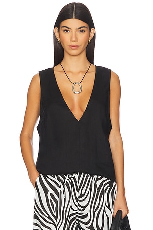 Linen V Neck Top AEXAE