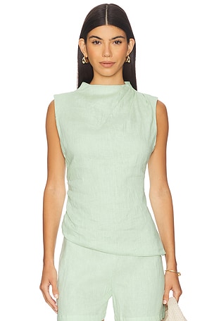 x REVOLVE Linen Ruched Top AEXAE
