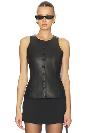 Leather Peplum Top AEXAE