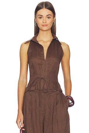 Linen Sweetheart Top AEXAE