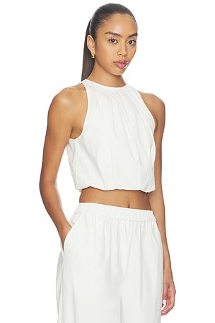 AEXAE Cotton Halter Top in White