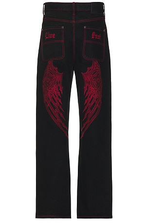 Affliction Af Wings Jeans in Blacfk