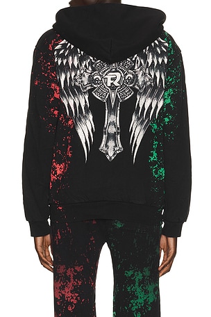 Affliction x Fuerza Regida Crazyz Zip Hoodie in Black