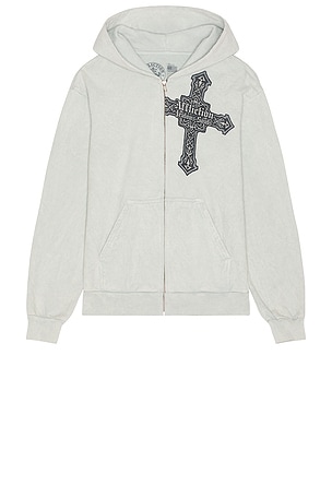 Affliction Seeker Zip Up Hoodie in Grey