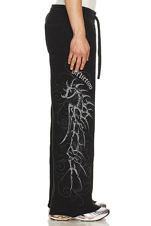 Affliction Skeleton Sweatpants in Black