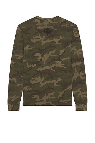Affliction Fragmented Long Sleeve Tee in Army