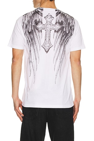 Affliction Crossed Over Tee in White