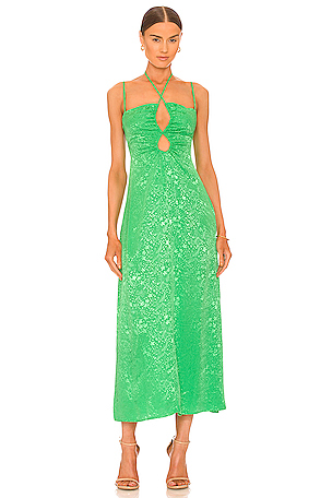 AFRM Solano Midi Slip Dress in Green Floral | REVOLVE