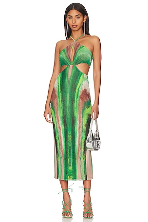 AFRM Tessa Dress in Green Watercolor | REVOLVE
