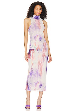 knee length dresses for ladies Serenidy Floral Ruffle Tiered High-Low Midi Dress main image 1