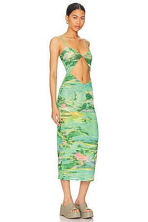 AFRM Keefa Midi Dress in Green