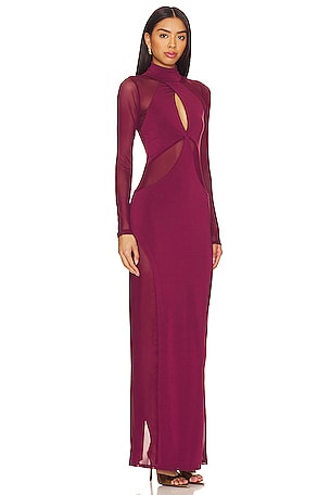 AFRM Rosalia Maxi Dress in Burgundy