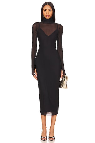 Long Sleeve Mock Neck Gown