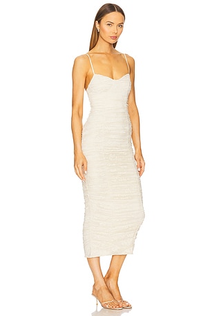 AFRM Tosca Leaf Lace Dress in Cream