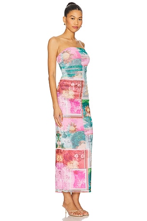 AFRM Marlo Dress in Pink,Teal